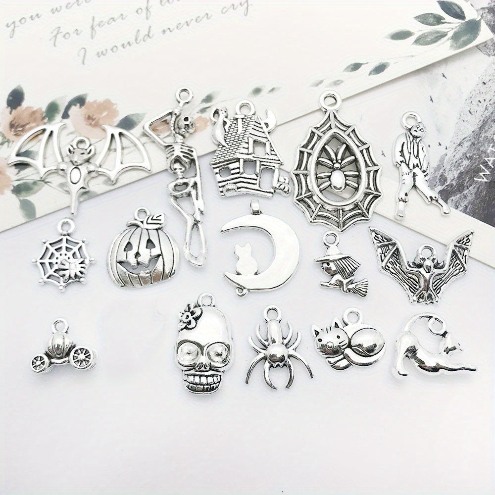 15pcs Tibetan Silver Metal Charms Pendants DIY For Jewelry Making