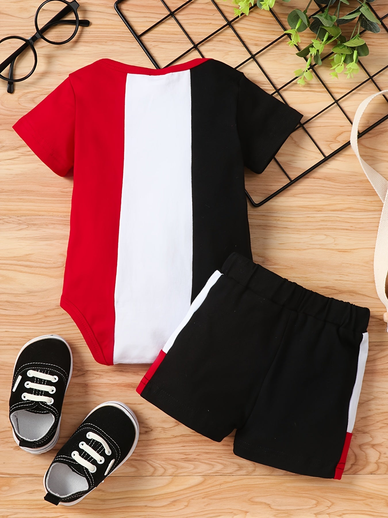 2pcs Newborn Infant Short Sleeve Romper & Shorts Set for Baby Boys