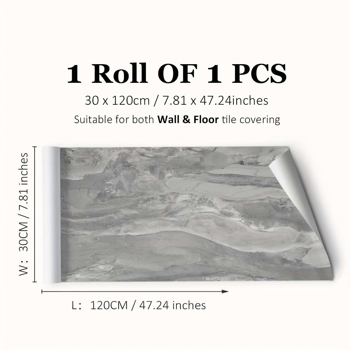 Marble Pattern Floor Stickers Waterproof Non-slip Tile Stickers