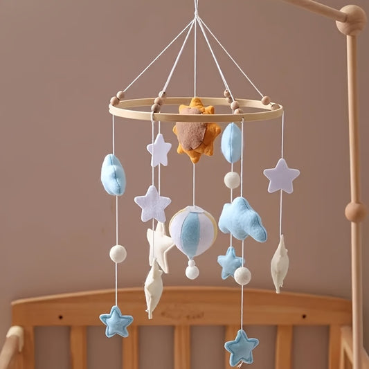 Nordic Hot Air Balloon & Star Felt Crib Decor - Cloud Wind Chime