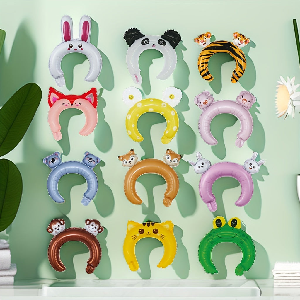 10pcs Mixed Cartoon Headdress Balloons Animal Shape Kindergarten Gift