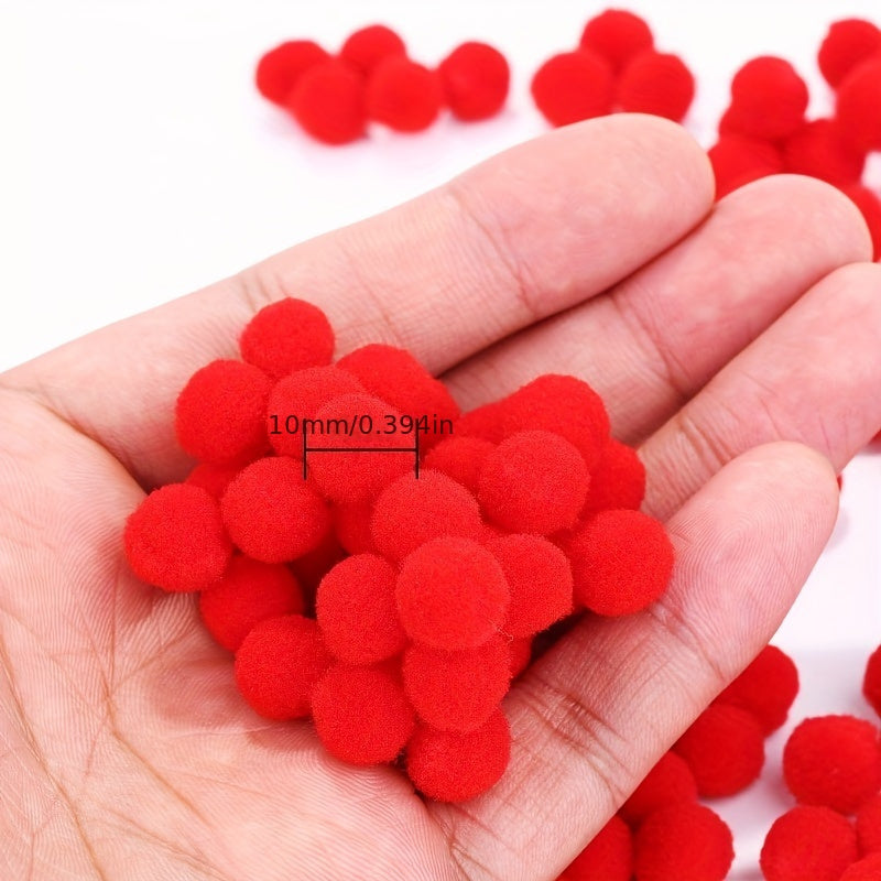250pcs Mini Pompom Balls DIY Red Small Animals Christmas Table Decoration