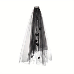 Tulle Bridal Veil with Butterfly Hair Accessory for Weddings