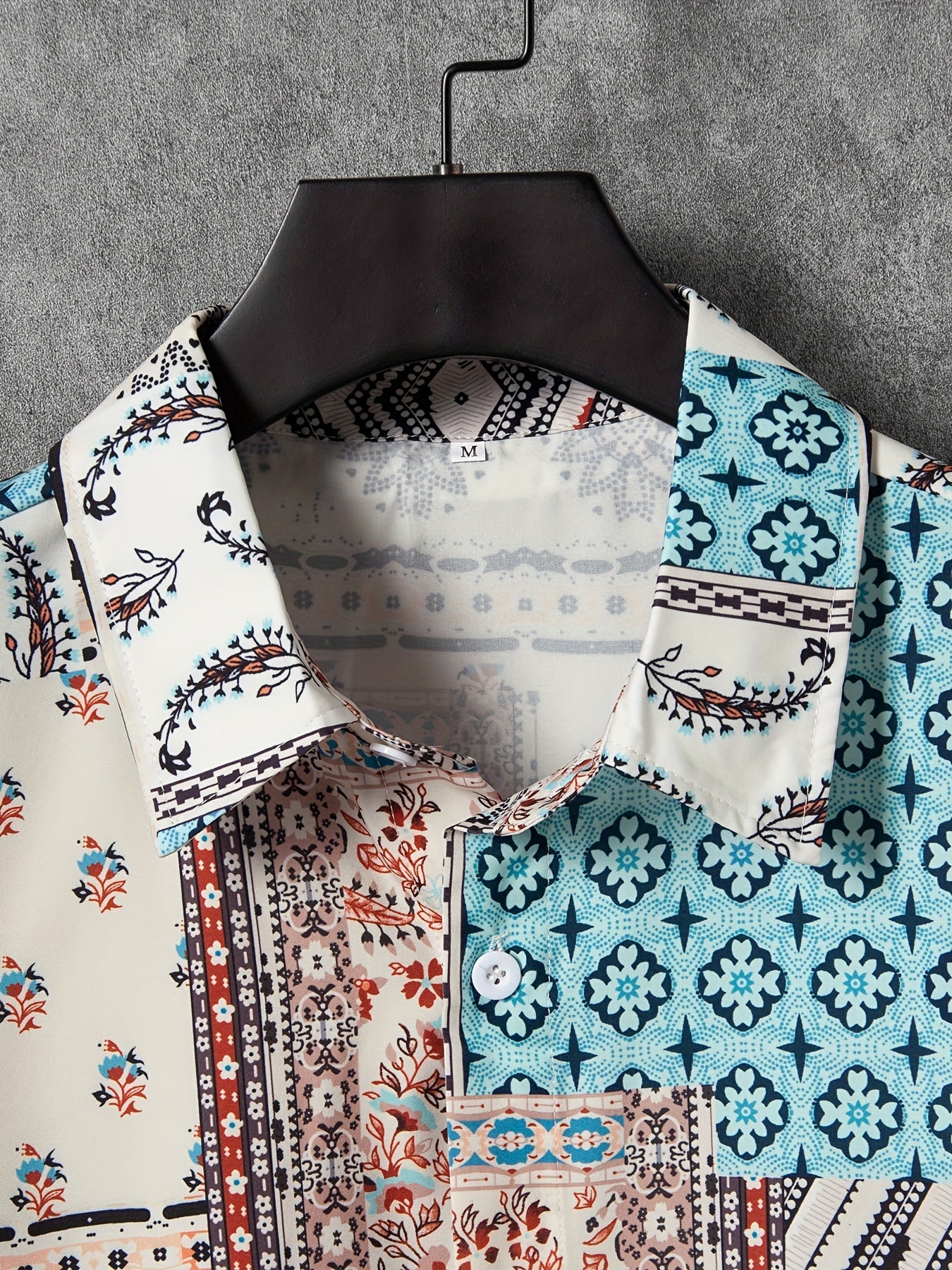 Men's Paisley Hawaii Shirt Casual Short Sleeve Top Regular Fit