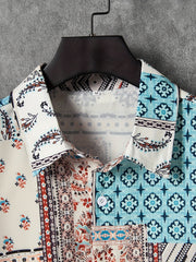 Men's Paisley Hawaii Shirt Casual Short Sleeve Top Regular Fit