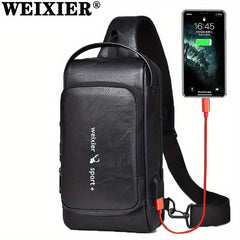 WEIXIER Men's Shoulder Messenger Bag with USB Charging Port