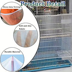 Mesh Bird Cage Cover Seed Catcher Protective Bird Cage Accessories