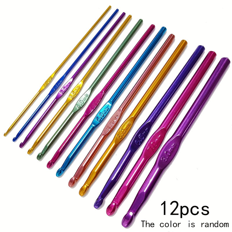 Colorful Aluminum Crochet Hook Set Knitting Tools Kit for Knitter
