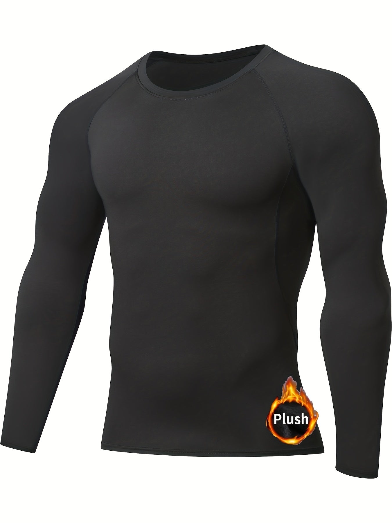 Men's Solid Fleece Sports Top for Fall Winter