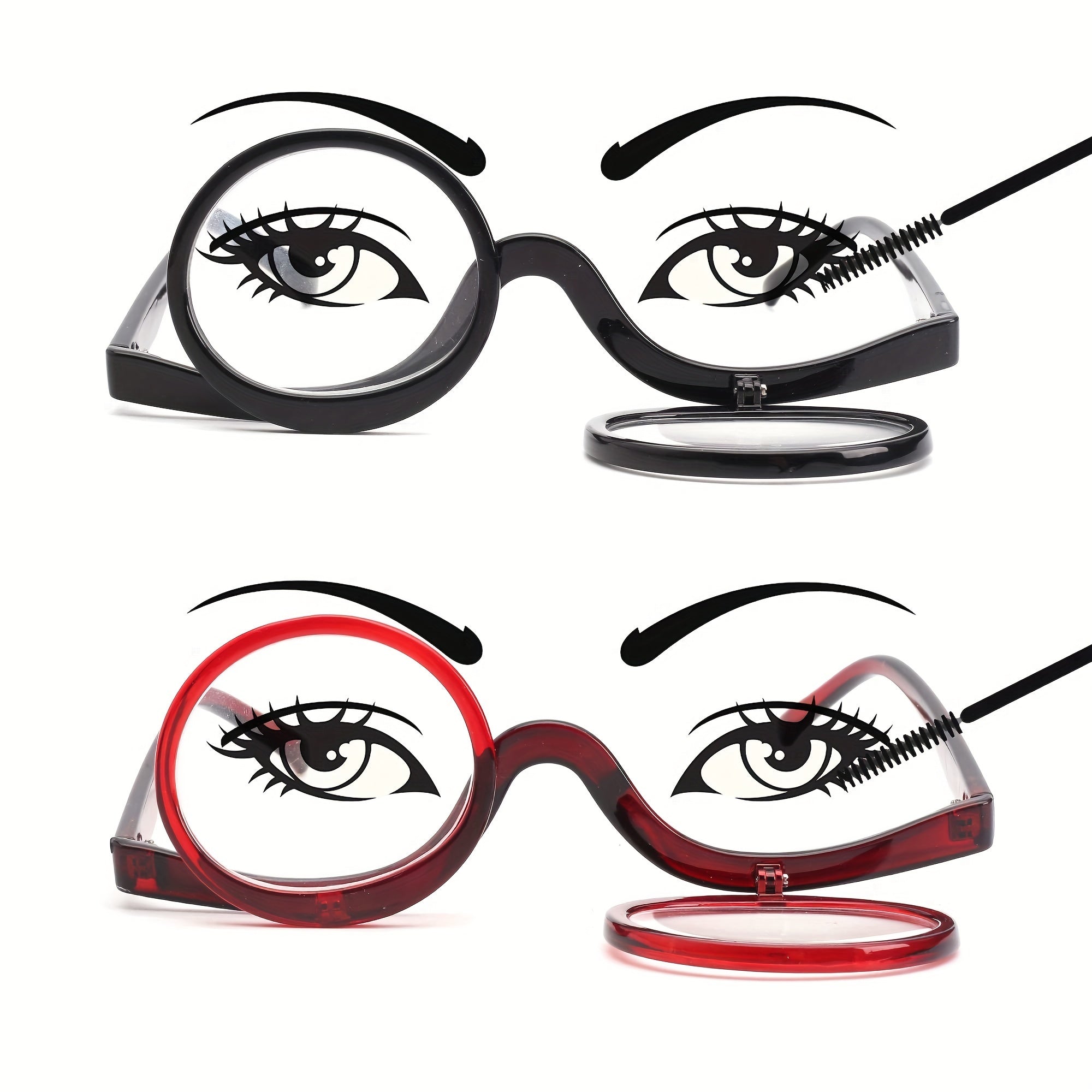Makeup Reading Glasses Flip Lens Cosmetic Make Up Eye Glasses