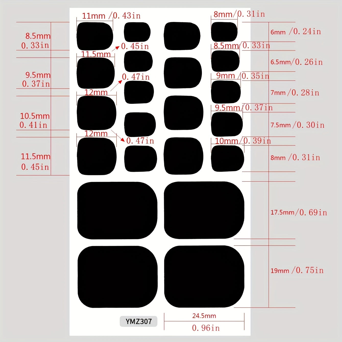 Glitter Toe Nail Sticker Summer Style Tips Full Cover Foot Decal 8 Sheets Pack