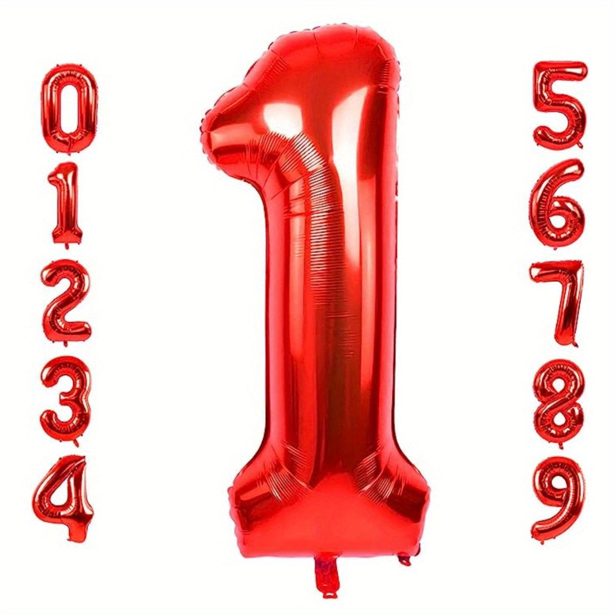 Large Red Number 0-9 Balloons for Birthday Party