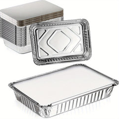 20Pcs 9x7 Aluminum Pans w/ Lids Take Out Containers
