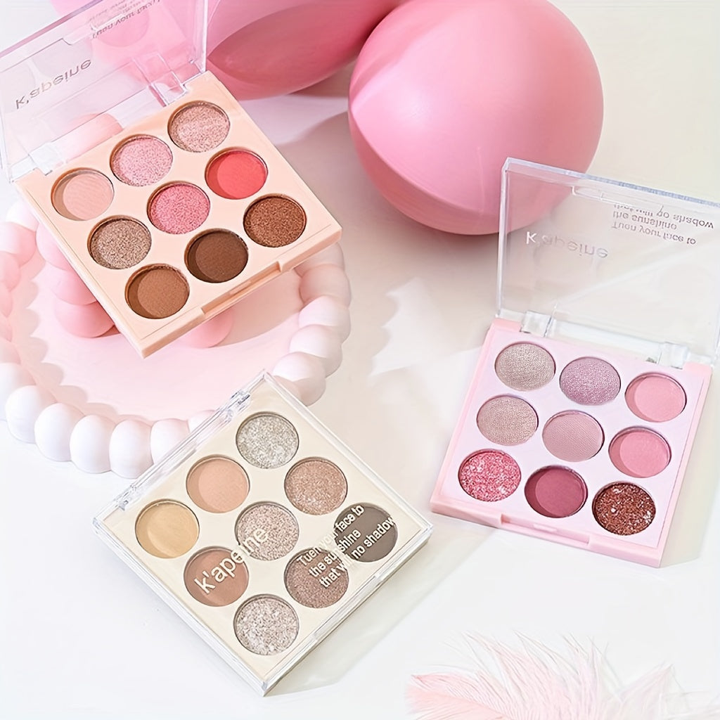 K'APEINE 9-18 Color Eyeshadow Palette Matte & Shimmery Finishes Brown Coral Pin