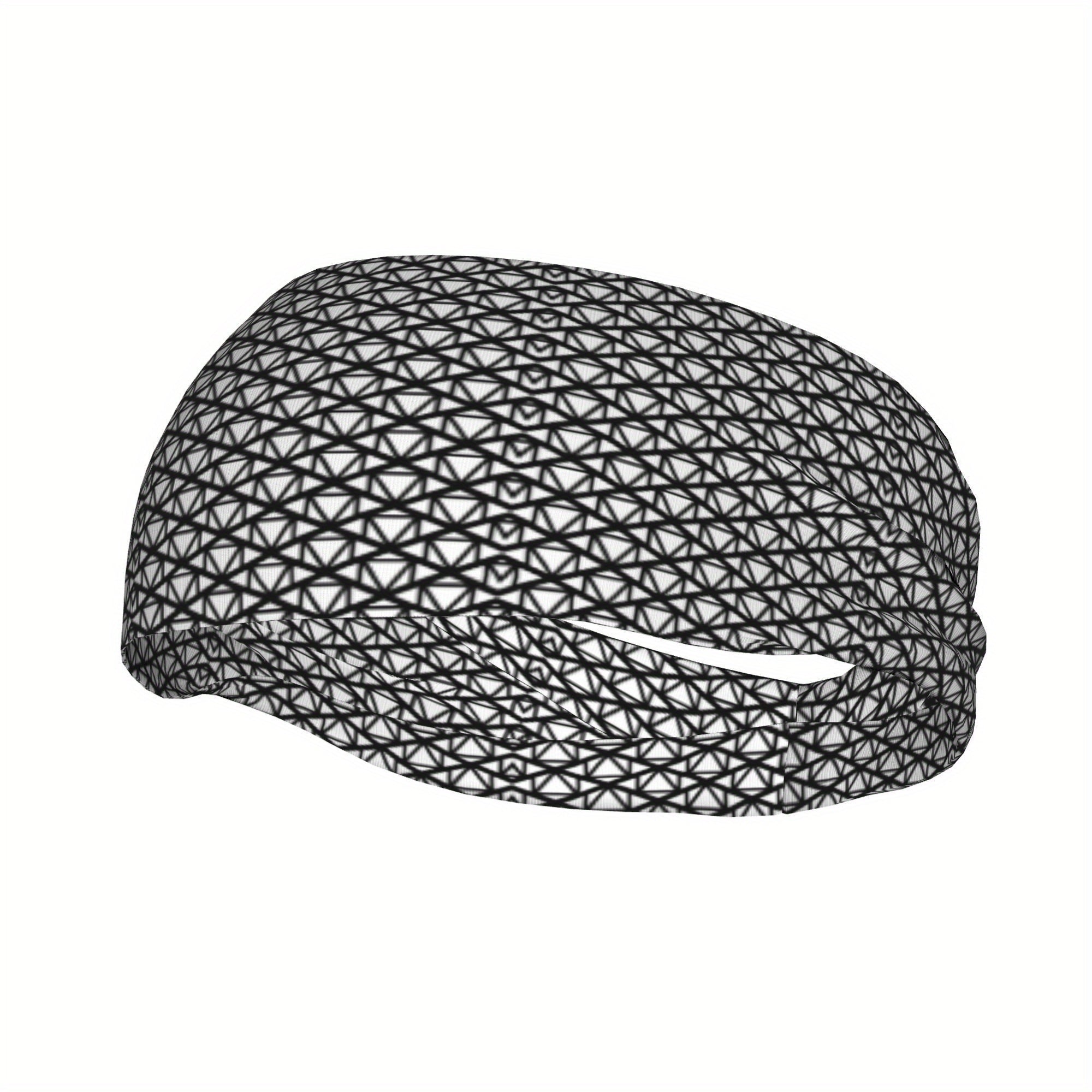 Geometric Pattern Sports Headband Sweat Wicking Stretchy Polyester