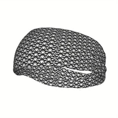 Geometric Pattern Sports Headband Sweat Wicking Stretchy Polyester