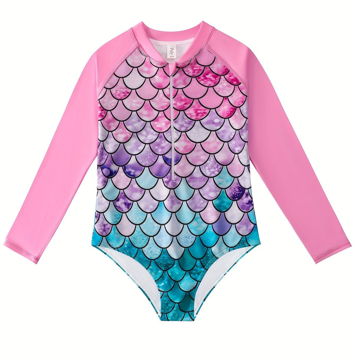 Mermaid Swimsuit Fish Scale Print Long Sleeved Sports Swims