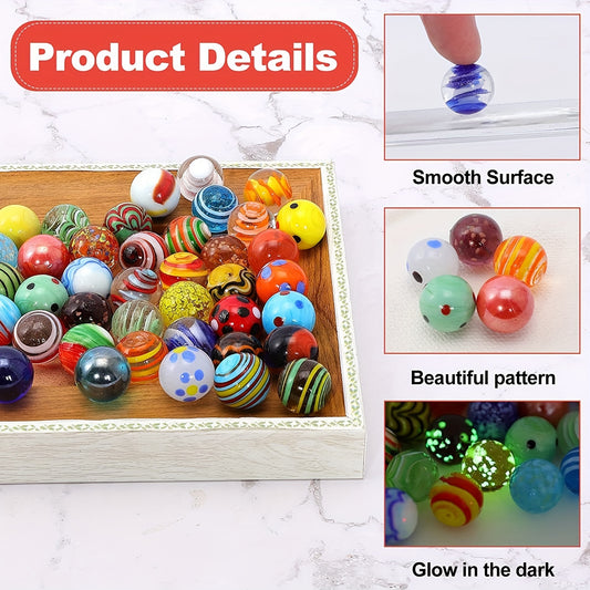 10pcs Glass Marbles for Marble Games & Home Decoration