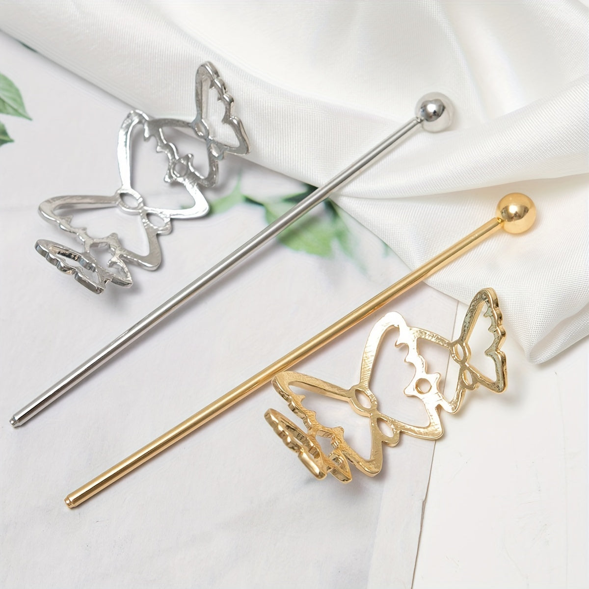 Metal Butterfly Hairpin Hair Stick Headdress Hair Accessories
