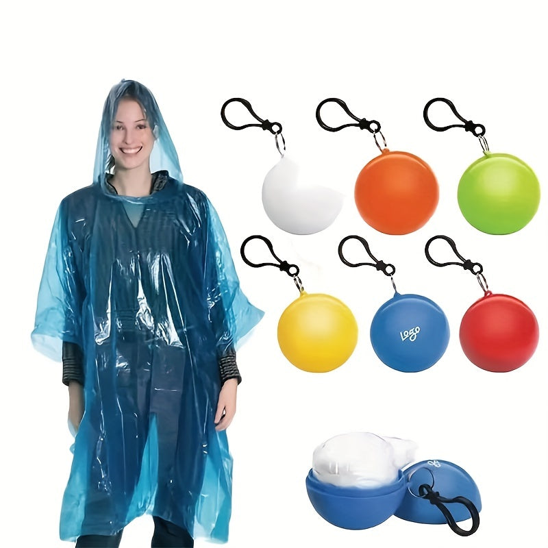 Disposable Ball Shape Raincoat Key Chain for Outdoor Activities