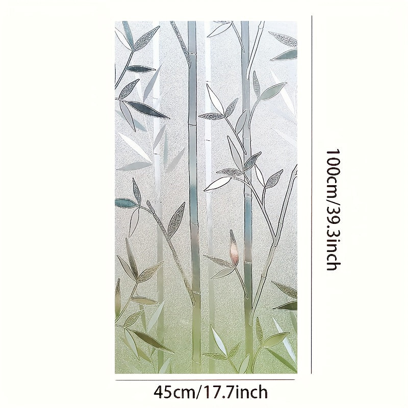 Bamboo Pattern Window Film Stained Glass Frosted Privacy Window Decal