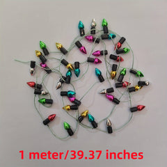 Glittery Plastic Light Bulb String Lights for Dollhouse - Mixed DIY