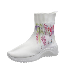 Women's Floral High Top Sock Boots Stretch Ankle Sneakers