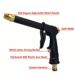High Pressure Water Gun Portable Hose Nozzle Spray Adjustable Garden Car Pet Cle