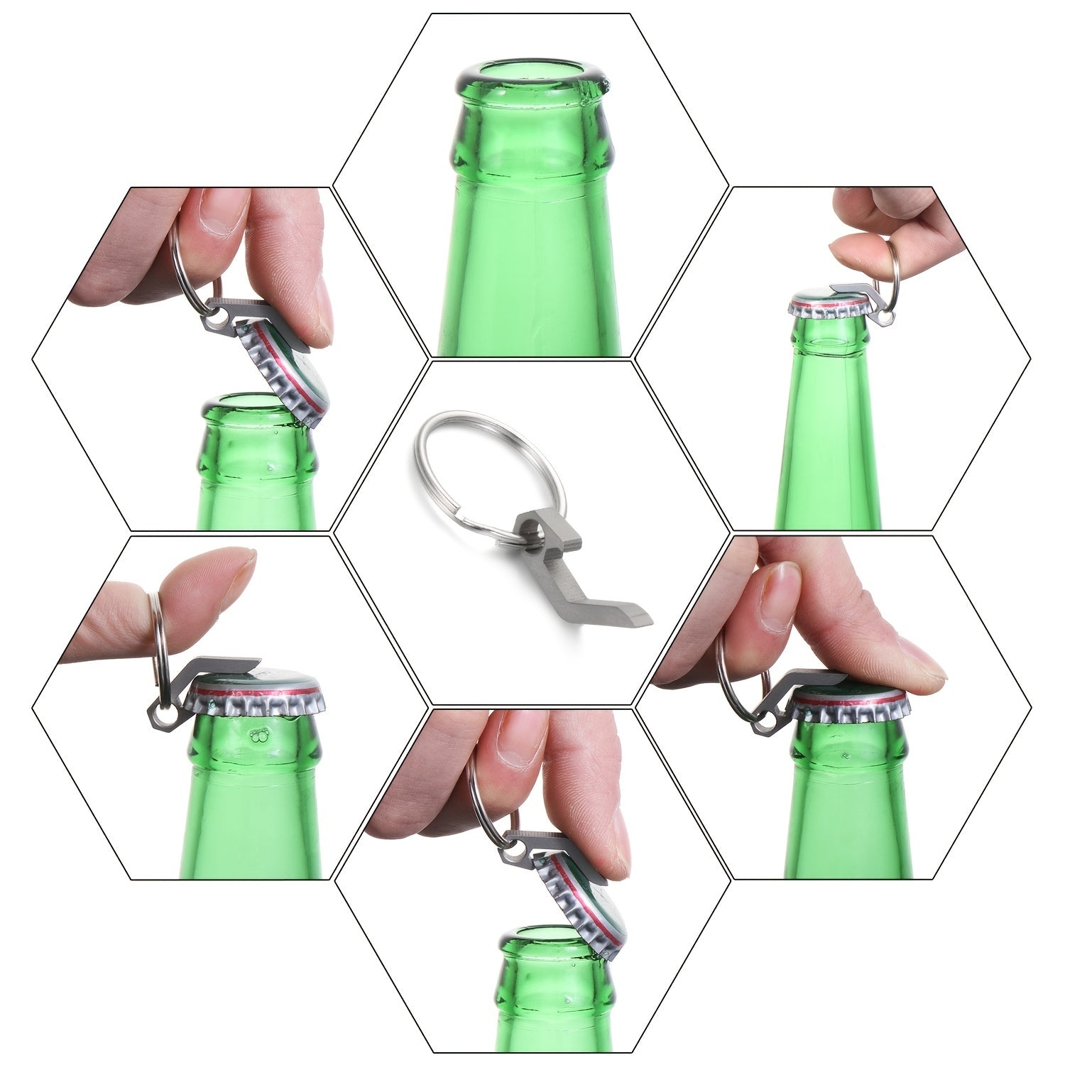 Mini Bottle Opener Keychain Steel Keyring Camping Tool