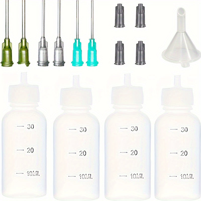 30ml Needle Tip Applicator Bottle Set with Needle Tips & Mini Funnel