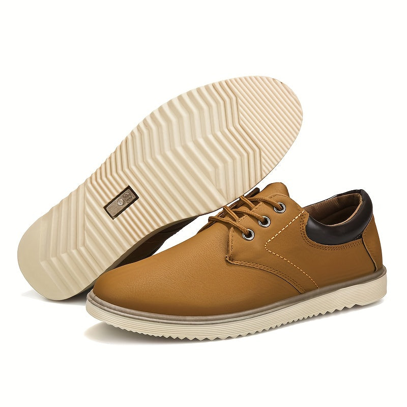 Men's Padded Collar Derby Shoes Lace up Front Business Formal