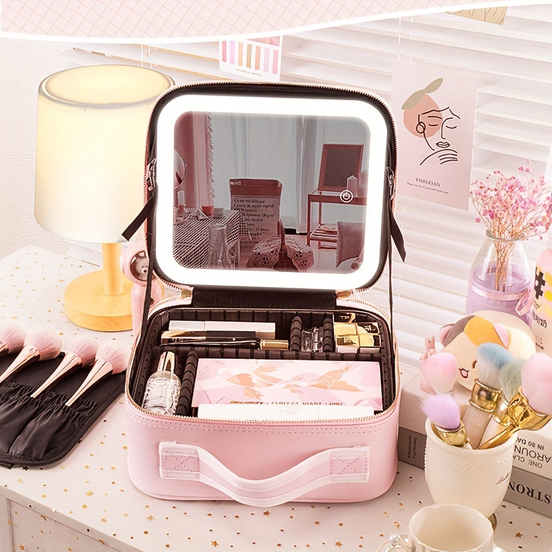 Portable Lighted Makeup Bag 3 Colors Travel Cosmetic Case