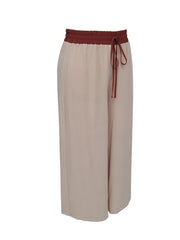  Colorblock Drawstring Wide Leg Trousers