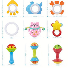 Baby Teething Rattle Set Soft Hand Grab Ball Rattle Toys for Newborn Infants