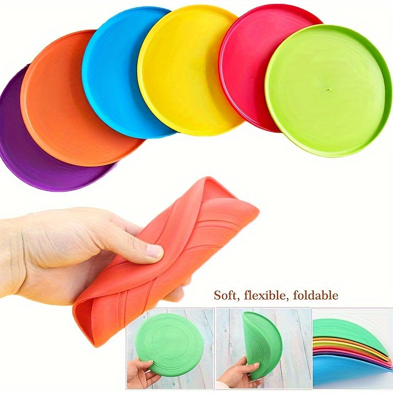 6pcs Colorful Silicone Flying Disc Outdoor Game Toy