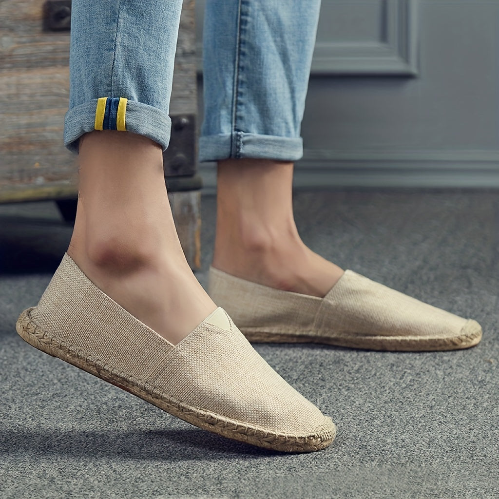 Breathable Espadrille Flat Shoes Closed Toe Canvas Shoes Women's