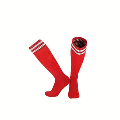 Breathable Striped Soccer Thigh Socks for Outdoor Training