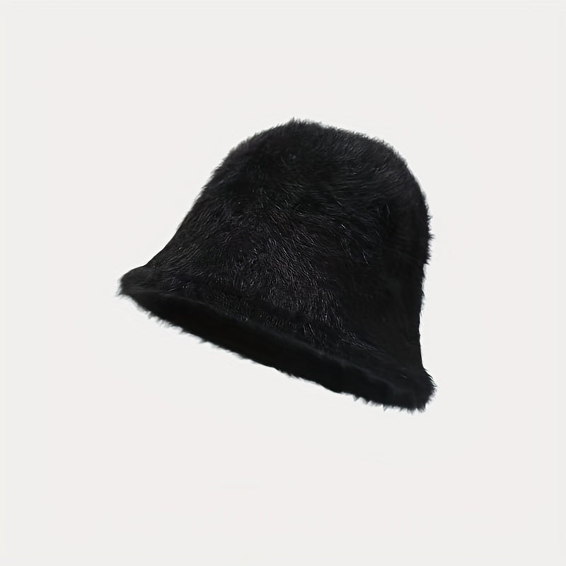 Plain Plush Bucket Hat For Girl Vacation Holiday