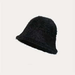 Plain Plush Bucket Hat For Girl Vacation Holiday