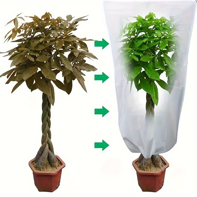Plant Cold Cover Non-woven Drawstring Zipper Plant Overwintering