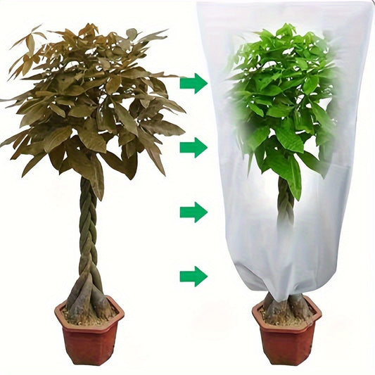Plant Cold Cover Non-woven Drawstring Zipper Plant Overwintering