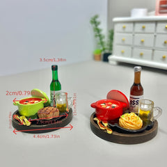 Miniature Food Set for Dollhouse Decoration