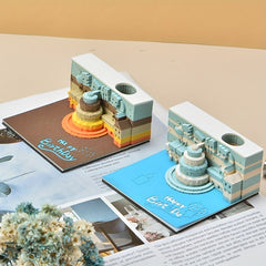 3D Paper Note Sticky Note Paper Carving Office Decoration Creative Gift