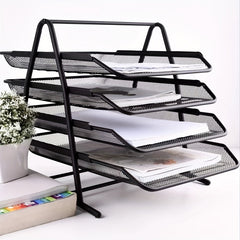 Metal Iron File Rack Desktop Office Storage File Rack