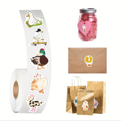 500pcs Cartoon Duck Stickers Roll for Water Bottles Laptop Phone