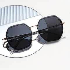 Men Hexagon Frame Sunglasses UV Summer Sunglasses