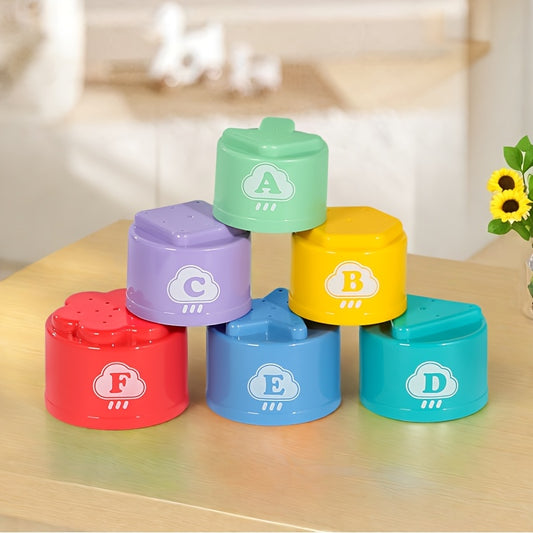Rainbow Stacking Cup Toys Infant Cup Toys Beach Bathroom Toys