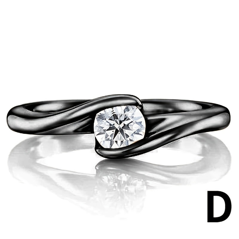 Gothic Punk Ring with Zircon Inlay for Women Girls Halloween Party