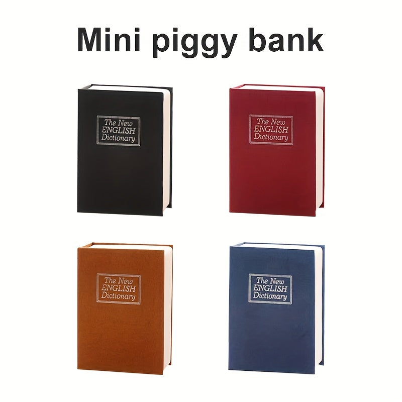 Mini Book Shape Piggy Bank With Lock Safe Coin Banknote