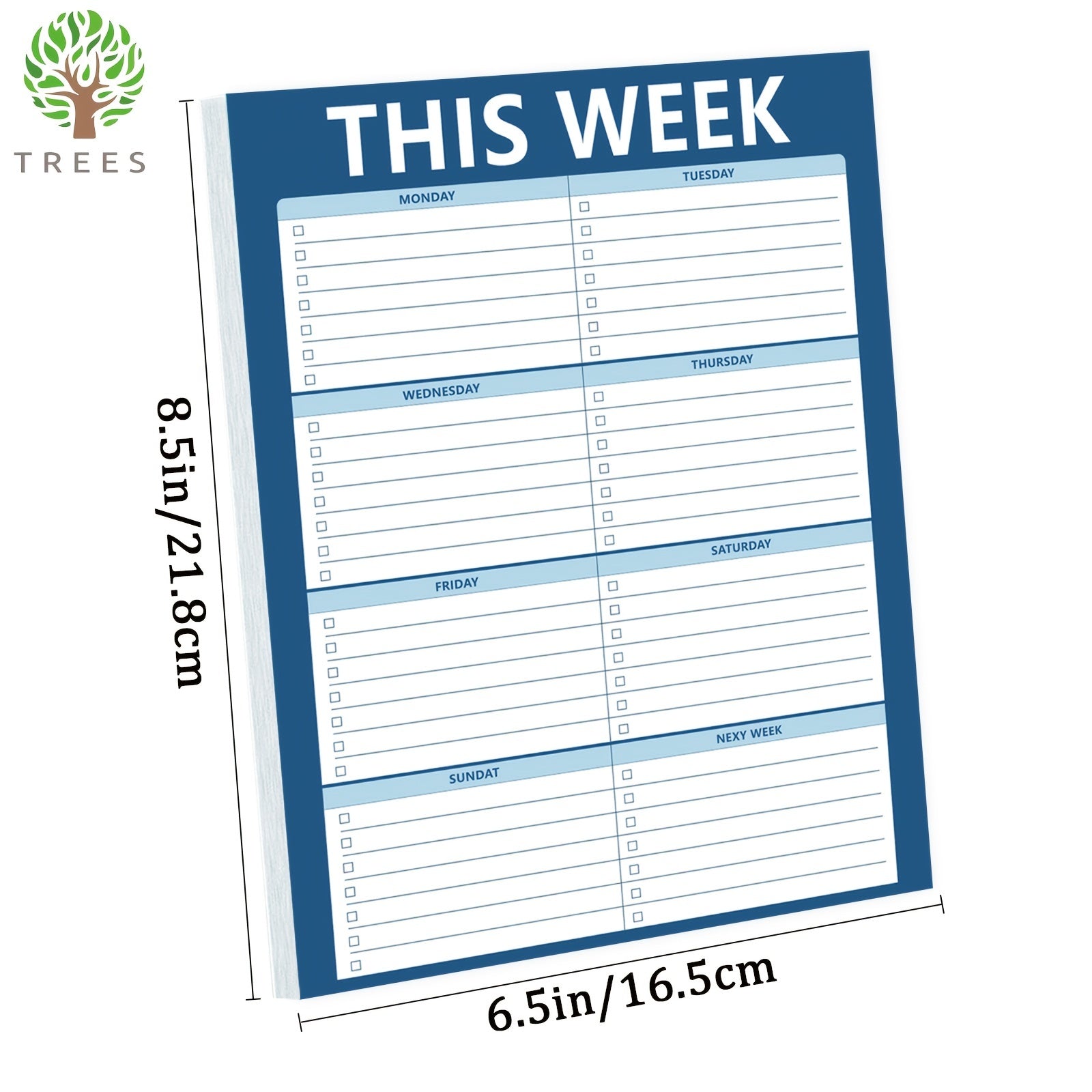 Trees Weekly Planner Notepad 52 Sheets Tear Off Undated Weekly To Do List